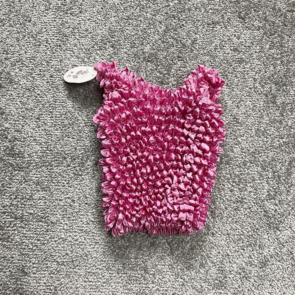 F.C Tank Top Girls One Size Super Stretchy Pink Ruffle Popcorn Youth New NWT